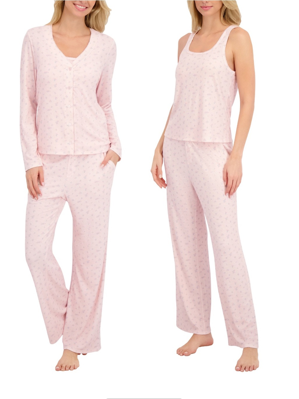 Live2Lounge Women's 3-piece Picot Lounge Set XXL Pink